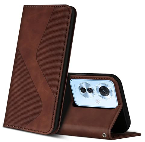 ZONNAVI Coque pour Oppo Reno 11 F 5G, Premium Étui Housse en Cuir de Protection avec [Emplacements Cartes] [Magnetique], Clapet Folio Portefeuille pour Oppo Reno 11 F 5G (Marron)