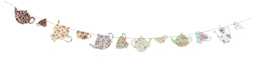 MagiDeal Tea Party Decorations Banner Bunting Garland Tea Party Supplies Teapot Cup Decor for Tea Party Celebration Wall Wedding Decor