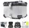 Morlinca Topcase für Roller, Motorrad Aluminium, Wasserdicht, Motorradkoffer mit Sicherheitsschloss und Rückenlehne, Silver, 36L