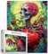 Schädelpuzzle für Erwachsene 1000 Teile,Grüne Rebe Skelett Halloween Jigsaw Puzzle,Horror Skelett Puzzle Herausfordernde Puzzles Erwachsene Roter Apfel Kunsthandwerk Skelett Anatomie Krankenschwester