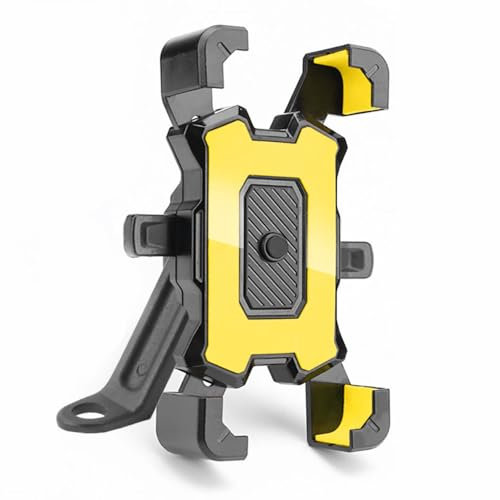 SGGFGBBO Handyhalter Motorrad Wasserdichter, Für Husqvarna 701 Enduro 701 Supermoto Motorrad Handyhalter Motorradspiegel,Mirror Mount Yellow