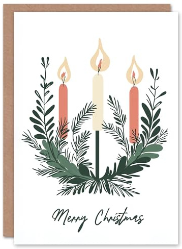 Wee Blue Coo Advent Wreath Candles Simple Modern Fun Xmas Art Blank For All Christmas Card