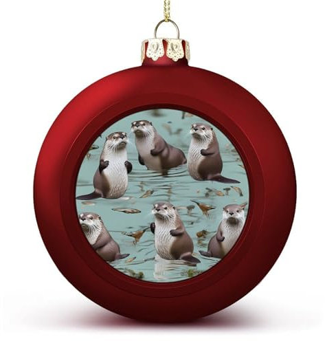 2024 Weihnachtskugel-Ornamente, groß, bruchsicher, Otter, Weihnachtsbaumschmuck, Kugeln, roter Stil, hängende Weihnachtsschmuck für Weihnachtsbaum, Feiertagsdekoration