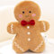 Hiborth Weihnachts-Gingerbread-Kissen – Plüschkissen in Lebkuchenmann-Form, Kuschelige Weihnachtskissen und Deko für Sofa, Bett & Weihnachtsbaum (A)
