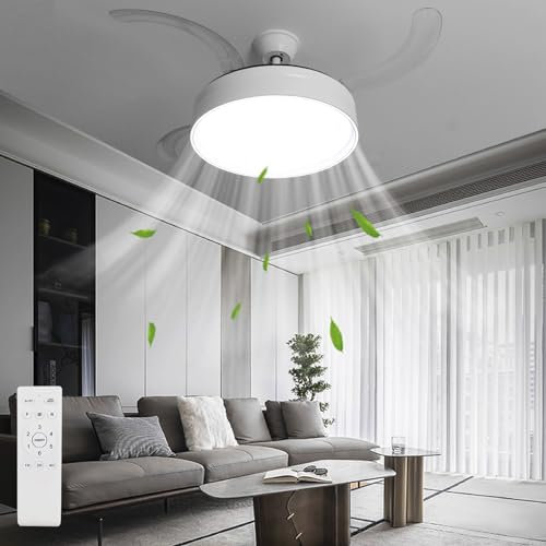EXTRASTAR Ventilador de Techo con Luz LED 70W, con Mando a Distancia, 6 velocidades, CCT 3000-4200-6000K, 6600LM