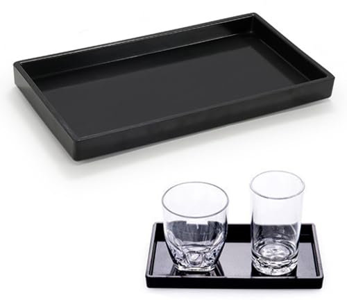 Fine jade2 Vassoio da bagno nero portagioie portacandele in resina vassoio gioielli per tessuti, candele, asciugamani, cosmetici, nero