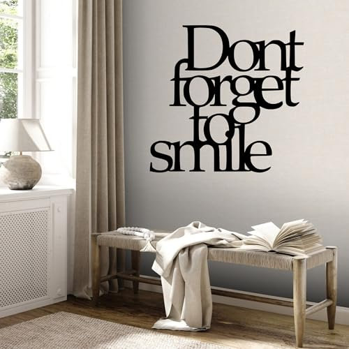Aufkleber Spruch don´t forget to smile wandtattoo 20x19cm, black
