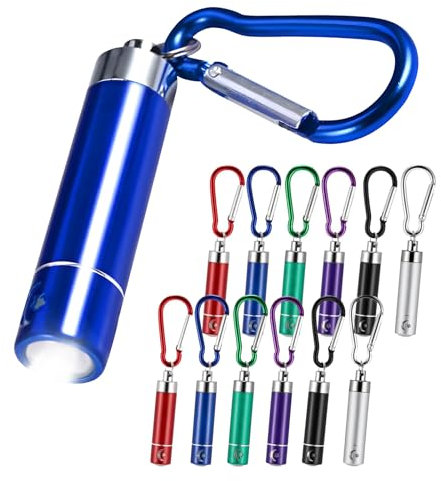 Mein HERZ Mini Led Taschenlampe, 12 Stück Mini Taschenlampe,Mini Taschenlampe Schlüsselanhänger LED Schlüsselanhänger Taschenlampe Geeignet für Mitbringsel Kindergeburtstag