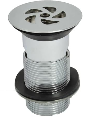 TC Bathroom Flush Grated Basin Waste Slotted Tail 1 1/4 32mm - Metal Backnut 89mm High