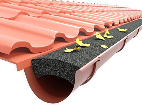 Dachrinnenfilter 135 mm 10 Laufmeter 8 Stück im Set Dachrinnenschutz Laubfang Laubstopp Nadelfänger, Schwarz, Universal- Standard Schaumstoff Optimum