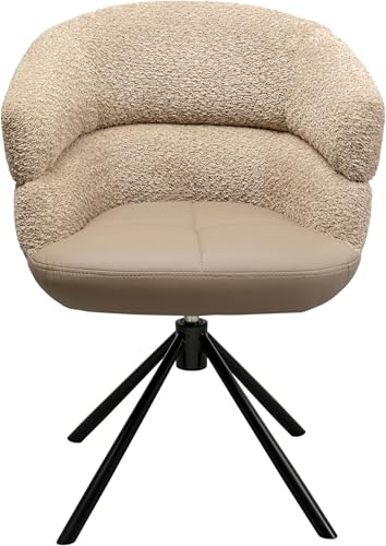 Kare Design Drehstuhl Tasty, Braun, 49 cm Sitzhöhe, Esszimmerstuhl, Polsterstuhl, 360 Grad Drehbar, Wohnzimmer, 82x63x61 cm (H/B/T)