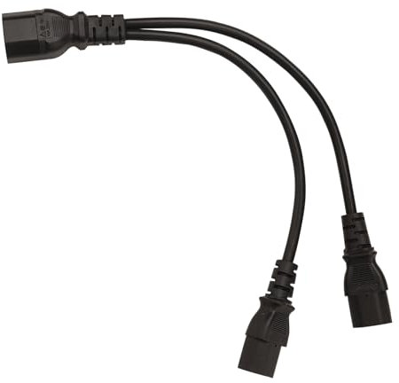 Powice Kaltgeräte Splitter, IEC 320 C14 auf 2xC13 Netzkabel, Kaltgeräte Verlängerung, Netzkabel IEC-320 Power Y Typ Splitter Adapter Kabel 250V 10A für Computer Monitor Drucker, 30cm