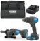 Hyundai Kit d'outils sans fil 20 V, marteau perforateur sans balais 60 Nm, meuleuse d'angle 115 mm, batteries 2,0 Ah et 4,0 Ah, chargeur