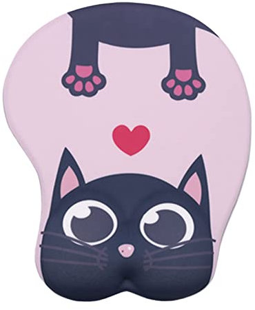 THINCAN Tapis de souris ergonomique 3D avec poignet retraite dessin animé ne glisse pas Tapis de souris Bracelet pour ordinateur de jeu Bureau PC Tapis de souris