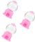 GOTTAJOY 3pcs Pink Plastic Creative Gumball Machine Candy Dispenser Toy for Wedding Parties and Kids Play