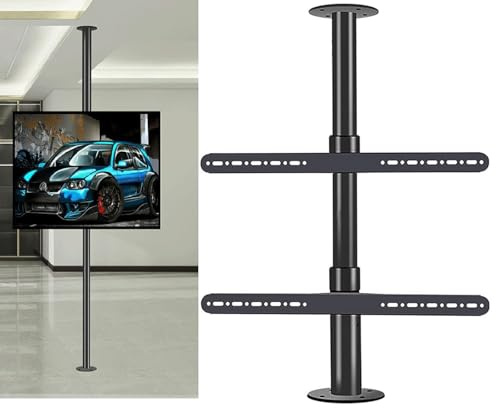 XYEJL TV Wall Mount Height Adjustable TV Stand And Wall Mount,LCD TV 360 Degree Rotating Floor Frame,Swivel Partition Wall TV Rack Swivel Base Cabinet,Suitable For 32-75 Inch LED Display,295cm