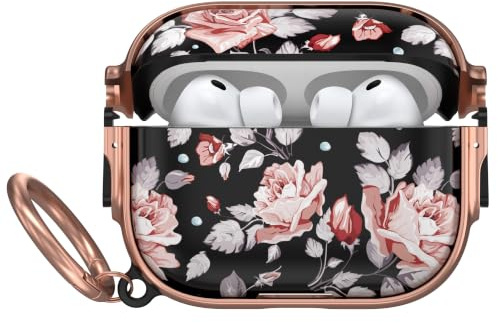 für AirPods Pro 3 Hülle mit Sicheres Doppelschloss für Damen | Schutzhülle für Apple iPods Pro 3 Case Stoßfest Protective Cover Mädchen Girly mit Karabiner