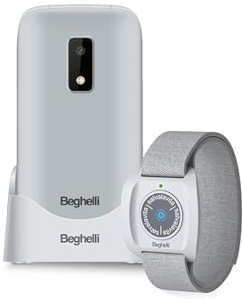 Beghelli Salvalavita Phone SLV30N GPS Plus con Braccialetto Salvalavita Band Plus, Tasto SOS, Localizzazione GPS, Chiamata Rapida, Display 2.8, Grigio