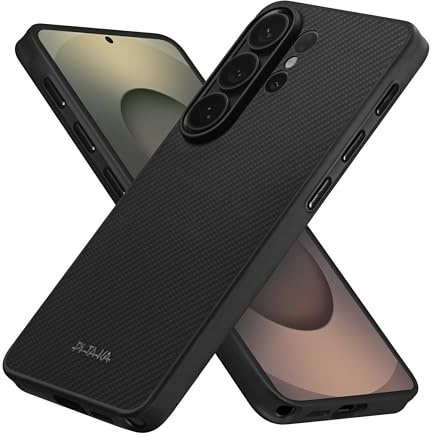 pitaka Hülle für Samsung Galaxy S26 Ultra aus Aramidfaser/TPU mit Vollem Schutz mit Aaron Button Magnetische Handyhülle Kompatibel mit Magsafe Militärische Schutzhülle Schwarz/Grau