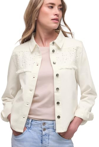 Street One Damen 2117023 Jeansjacke mit Knopfleiste und Stickerei (1er Pack)