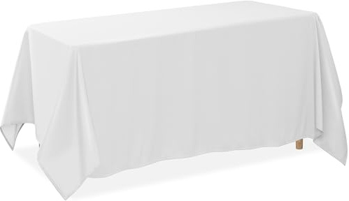 Lann's Linens - 90 x 156 Premium Tablecloth for Wedding/Banquet/Restaurant - Rectangular Polyester Fabric Table Cloth - White