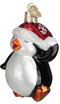 Old World Christmas Dancing Penguin Glass Blown Ornament for Christmas Tree, Handcrafted Holiday Decoration, Wildlife Animal Collection