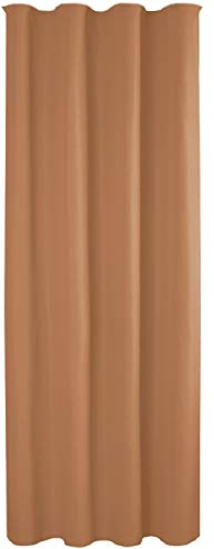 Bestlivings Vorhang Blickdicht (140x245cm / 1 Stück) Gardine Uni (Hellbraun) mit Kräuselband/Universalband, Dekoschal für Fenster, Balkon - Dekorativer Gardinenschal
