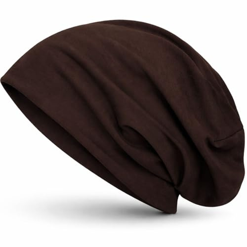 style3 Slouch Beanie aus atmungsaktivem, feinem und leichten Jersey Unisex Mütze Haube Bini Einheitsgröße