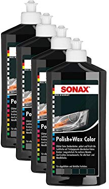 SONAX 4X 02961000 Polish & Wax Color NanoPro schwarz Autopolitur Wachs 500ml