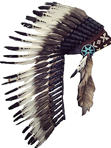 KARMABCN Medium Feather Headdress (Braunem Pelz)