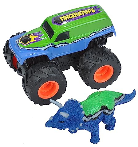 Wild Republic Adventure Mini Truck Triceratops, für Kinder, Abenteuergeschenke, Fantasie-Spielzeug für Draußen, Monster-Truck-Auto, 10 cm
