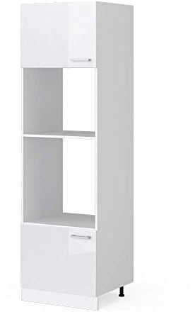 Vicco Armario para microondas R-Line, Blanco Alto Brillo/Blanco, 60 cm