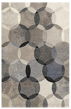 Wecon Home Modernina gewebter Kurzflorteppich, 133 x 200 cm, blau | Teppich Blau Grau Kurzflor für Wohnzimmer Schlafzimmer Flur Kinderzimmer das Original