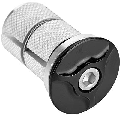 Keenso Fahrrad Vorbau Headset, Vorbau Headset Top Cap Aluminiumlegierung Fahrrad Gabel Expander Bung 1/1.25inch(Black) Reiten