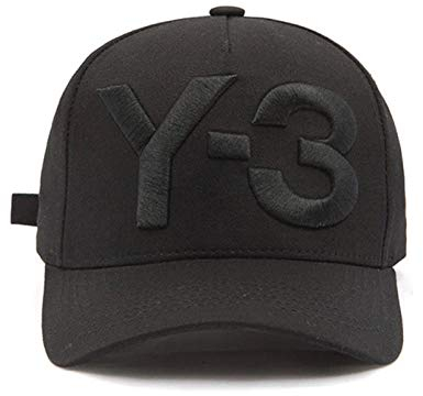 QIANWEIXI Baseball Cap Herren Schwarzes Gesticktes Hut-Hip-Hop-Baseballmütze-Justierbares Strapback des Buchstaben Y-3 Hutsportmütze Im Freien