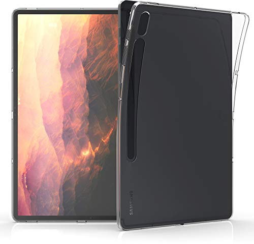 kwmobile Case Compatible with Samsung Galaxy Tab S8+ Plus/Galaxy Tab S7+ Plus Case - Soft TPU Back Protector Cover for Tablet - Transparent