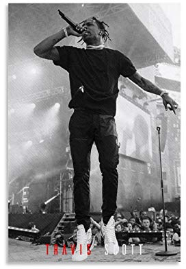 GUCII Travis Scott Rapper Hiphop Leinwand Kunst Poster und Wandkunst Bilddruck Moderne Familienzimmer Dekor Poster 24x36inch(60x90cm)