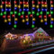 Lichterkette Eisregen Außen, 10m 400er LED Lichtervorhang LED mit Timer, IP44 wasserdicht 8 Modi für Innen Außen Weihnachten, Schlafzimmer, Party, Hochzeit, Balkon, Garten Deko