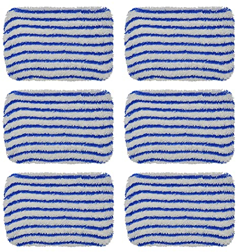 6 Lot de Lingettes en Microfibre Compatibles avec ROWENTA Aspirateurs Balais Vapeur STEAM POWER et NETTOYEUR VAPEUR AVEC FIL STEAM POWER ALL FLOORS, ZR006501, Bleu