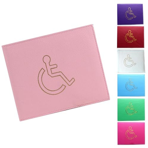 Soft Leather Disabled Badge Holder Wallet Disability Parking Badge Cover Holder by Glamified Disabled Blue Badge Display Holder… (Baby Pink)