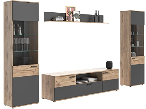 xonox.home X12B8W02 Mason Wohnzimmer Möbel Set, Komplementäres Wohnzimmer Set 4-TLG