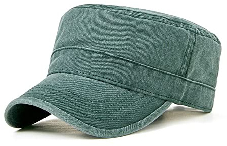 QICHEN Herren Military Army Cap Flat Top Baseball Caps Vintage Washed Outdoor Freizeit Kappe