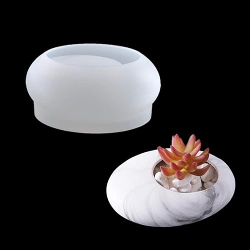 JS MOLD Beton Silikon Formen Gießformen, Kristalle Resin Gießharz Formen Beton Blume Topfform Handgemachte Zement Kerzenhalter Desktop Dekoration