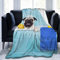 YINGD Flanelldecke, Mops-in-Dusche, weich, flauschig, antistatisch, waschbar, Decke für Bett, Sofa, 125 x 100 cm