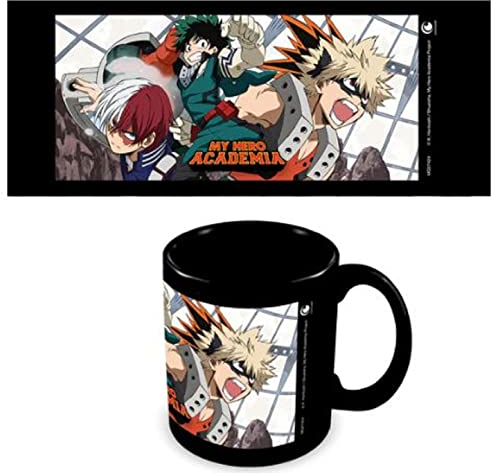My Hero Academia Mug (Clash Design) 11oz Coffee Mug, Large Mug. Ceramic Black Mug in Presentation Gift Box - Official My Hero Academia Merch