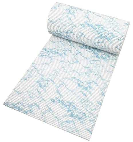 Badematte Bodenbelag Duschvorleger - Marmor Aqua Eckig 65 x 100 cm - Weichschaum Bodenmatte Badteppich Antirutsch Vorleger Matte