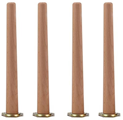 4 Pièces Pieds de Meubles en Bois Fabriqué en Bois Massif (Hêtre),Pieds de Table Conique Pieds de Canapé de Remplacement pour Table à Manger,Armoire,avec Vis,Couleur du Bois (70cm(27.6in),Vertical)