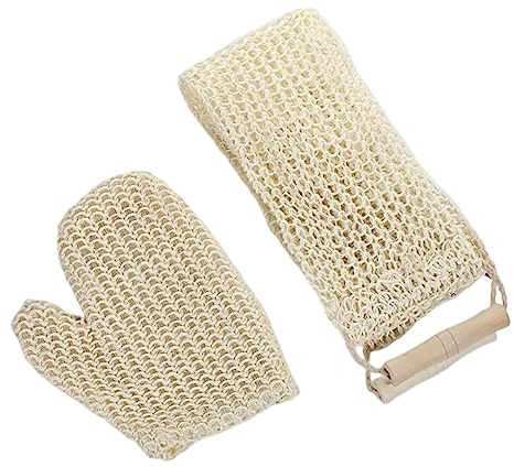 YUSSEQDD Waschhandschuhe, Duschanzug, Sisal, Hanf, hautfreundlich, klassische, reine Haarbänder, verbreiterte Reinigungswerkzeuge, weiche Rückenstangenmassage