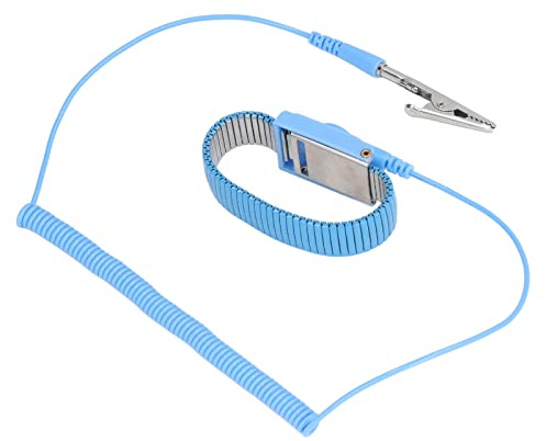 Garosa ESD Handgelenkband Antistatisch 1,8m | Antistatisches ESD-Handgelenkband 1,8m Spiralkabel Verstellbar Für PC-Bau und Werkstatt