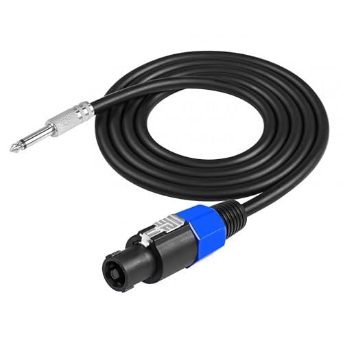 CERRXIAN 6FT 1.8M Speakon to 1/4 Male Speaker Cables, Professional Speak-On Male to 6.35mm TS Plug Wire Audio Amplifier Connection Cord for DJ/PA Speaker Cord with Twist Lock